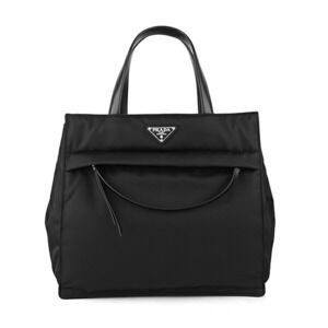 Prada Tessuto Vitello Tote Bag Black